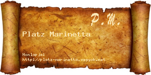 Platz Marinetta névjegykártya